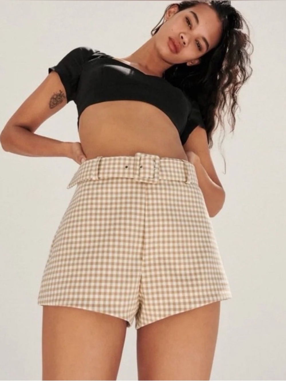 Zara Gingham Plaid Picnic Shorts